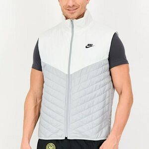 Nike Men’s White and Light Gray Quilted Puffer Vest